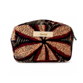 Trousse avec fermeture éclair - Wax camel plumes bordeaux - amahes