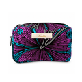 Trousse avec fermeture éclair - Wax violet éventail turquoise - amahes